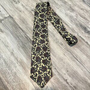 Liberty of London Vintage 100% Silk Tie, Pale Yellow Paisley